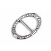 Designová spona s broušenými kamínky průvlek 19 mm (Balení 1 ks, Varianta crystal nikl)