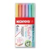 Popisovač Kores Style Brush Marker Pastel, 6 barev