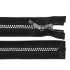Kostěný zip No 5 délka 20 cm čtvercové zoubky (Balení 1 ks, Varianta černá stříbrná)