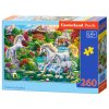 Puzzle Castorland 260 dílků - Zahrada s jednorožci