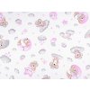 Bavlněná látka / plátno medvídek koala (Balení 1 m, Varianta 1 (780) bílá růžová)