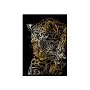 Seškrabovací obrázek - mini - zlatý - Leopard
