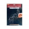 Škrabací obrázek stříbrný 20x25cm - Kůň a hříbě