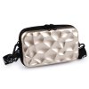 Dámská skořepinová kabelka / pouzdro crossbody s popruhem 18x11 cm (Balení 1 ks, Varianta 1 stříbrnobéžová metalic)
