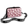 Dámská skořepinová kabelka / pouzdro crossbody s popruhem 18x11 cm (Balení 1 ks, Varianta 1 stříbrnobéžová metalic)