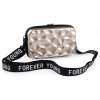Dámská skořepinová kabelka / pouzdro crossbody s popruhem 18x11 cm (Balení 1 ks, Varianta 1 stříbrnobéžová metalic)