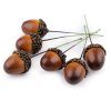 Umělé žaludy na drátku (Balení 6 ks, Varianta hnědá)