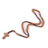 Růženec dřevěný na drhaných šňůrkách (Balení 1 ks, Varianta 2 červenohnědá)
