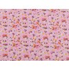 Bavlněná látka / plátno s řidší vazbou drobné květinky (Balení 1 m, Varianta 1 růžová sv.)