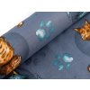 Bavlněná látka / plátno kočky (Balení 1 m, Varianta (940) modrá jeans)