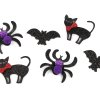 Filcová kočka, netopýr a pavouk s glitry, Halloween (Balení 6 ks, Varianta mix variant)