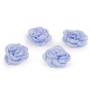 Saténový květ růže k našití a nalepení Ø5; 6 cm (Balení 4 ks, Varianta 1 (Ø5 cm) bílá)
