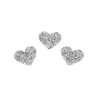 Nažehlovací srdce s kamínky (Balení 3 ks, Varianta 1 stříbrná)