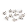 Plastové korálky / komponenty k výrobě šperků křížek 12x15 mm metalické (Balení 10 ks, Varianta 1 stříbrná)