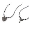 Náhrdelník hematitový srdce, křížek (Balení 1 ks, Varianta 1 šedá hematit srdce)