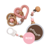 Dárkový set Srdce • Klip na dudlík + kousátko • Rose