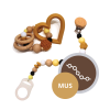 Dárkový set Srdce • Klip na dudlík + kousátko • Mustard