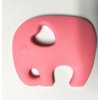 Kousátko silikonové - slon(1ks) - růžová