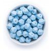 Silikonové korálky hexa 14mm (1ks) - pastel blue