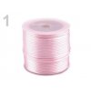 AKCE Saténová šňůra pr.1mm bílá (30m) POWDER PINK