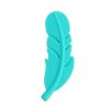 Kousátko silikonové 5x2cm - pírko (1ks) - turquoise