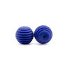 VROUBKOVANÉ silikonové korálky 15mm (1ks) - navy