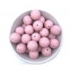 Silikonové korálky 12mm (10ks) - pink speckled