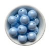 Silikonové korálky PERLEŤOVÉ 15mm (5ks) - BLUE
