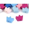 Dřevěné korálky hvězda, korunka (Balení 20 ks, Varianta 1 mix barev hvězda)