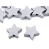 Dřevěné korálky hvězda metalické Ø19 mm (Balení 20 ks, Varianta 1 stříbrná)