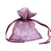 Dárkový pytlík s kovovým leskem 10x12,5 cm organza shine (Balení 10 ks, Varianta 2 růžová sv.)