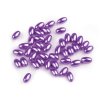 Plastové voskové korálky / perly Glance oliva 6x10 mm (Balení 10 g, Varianta F2 bílá)
