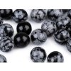 Minerální korálky Obsidián vločkový Ø8 mm (Balení 11 ks, Varianta obsidián vločkový)