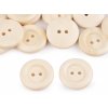 Dřevěný knoflík dvoudírkový velikost 36" (Balení 50 ks, Varianta 1 přírodní sv.)