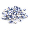 Porcelánové korálky s květy Ø6 mm (Balení 10 ks, Varianta 3 vínová fuchsie)