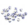Porcelánové korálky s květy Ø6 mm (Balení 10 ks, Varianta 3 vínová fuchsie)