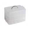 Plastový box / kufřík 3 patrový s rukojetí (Balení 1 ks, Varianta transparent)