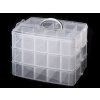 Plastový box / kufřík 3 patrový s rukojetí (Balení 1 ks, Varianta transparent)