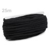 Bavlněná šňůra plochá / dutinka šíře 10 mm (Balení 25 m, Varianta 2 černá)