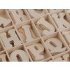 Samolepicí dřevěná písmena v krabici (Balení 1 krab., Varianta přírodní sv.)