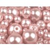 Skleněné voskové perly mix velikostí Ø4-12 mm (Balení 50 g, Varianta 18B stříbrná světlá)