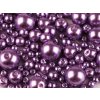 Skleněné voskové perly mix velikostí Ø4-12 mm (Balení 50 g, Varianta 18B stříbrná světlá)