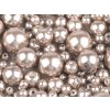Skleněné voskové perly mix velikostí Ø4-12 mm (Balení 50 g, Varianta 18B stříbrná světlá)