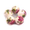 Porcelánové korálky s květy Ø12 mm (Balení 5 ks, Varianta 1 fialová tmavá)