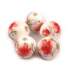 Porcelánové korálky s květy Ø12 mm (Balení 5 ks, Varianta 1 fialová tmavá)