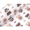 Bavlněná látka / plátno medvídek (Balení 1 m, Varianta (147) bílá)