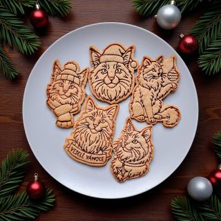 Novinka 😺 Vánoční sada tvořítek s Mainskou mývalí kočkou #tvoritko #mainskamyvali #kočka #pernicky #susenky #vánoce...