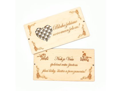 Drevená obálka - SVADBA - vzor 2
