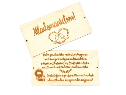 Drevená obálka - SVADBA - vzor 3