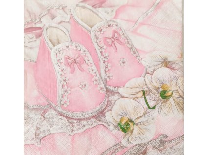 Servítka PAPUČKY RUŽOVÉ